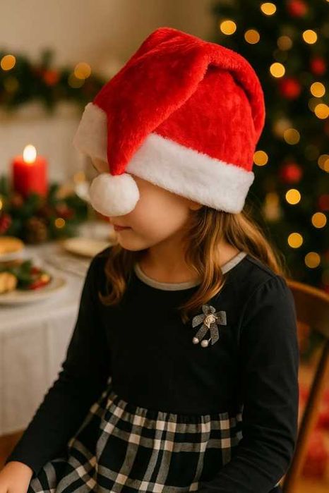 nowa czapka Mikołaja z grubego futerka