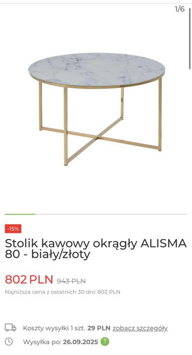 2 stoliki kawowe Actona Alisma