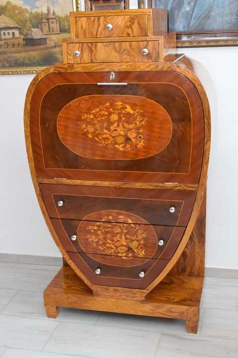 Sekretera Biedermeier Art Deco - Sekretarzyk Komoda Szafa Otwierana,