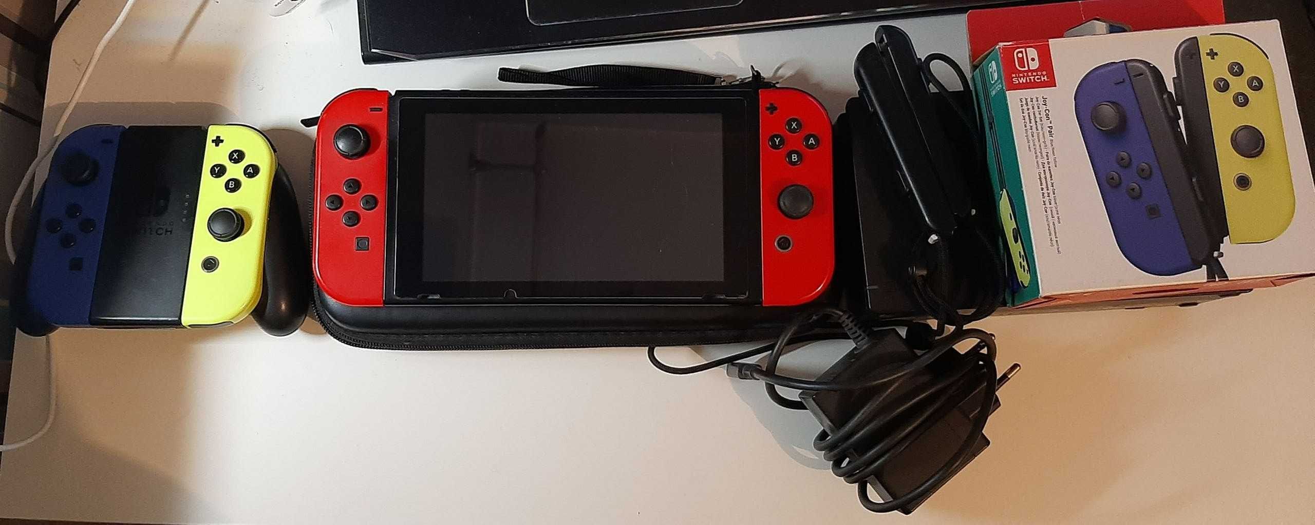 Nintendo Switch V1 2018 przerobiona (karta 64GB) + druga para joy-con