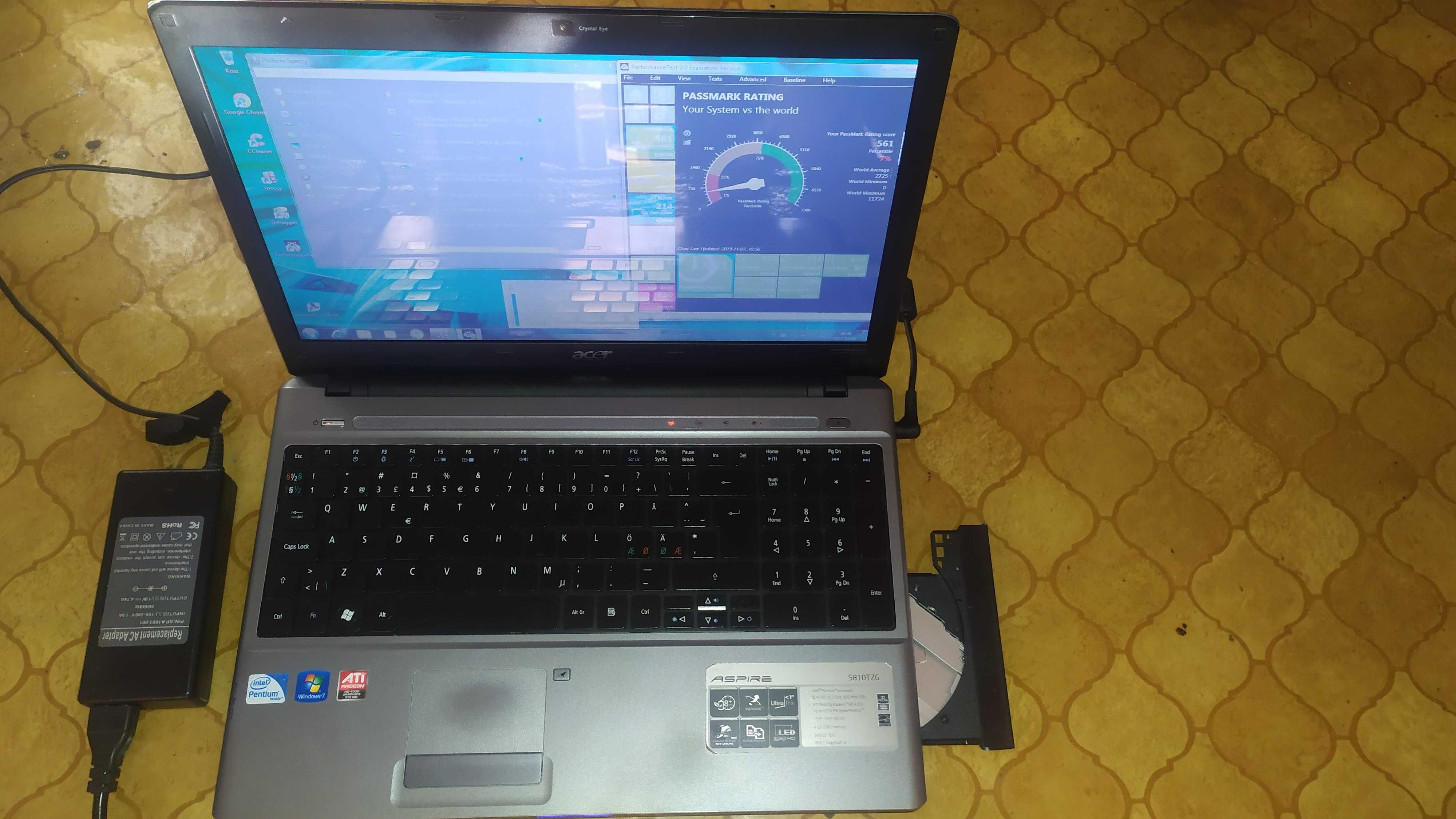 Laptop 15 ACER Aspire 5810TZ Intel 2x ATI HD Win 7 HDMI SSD slim