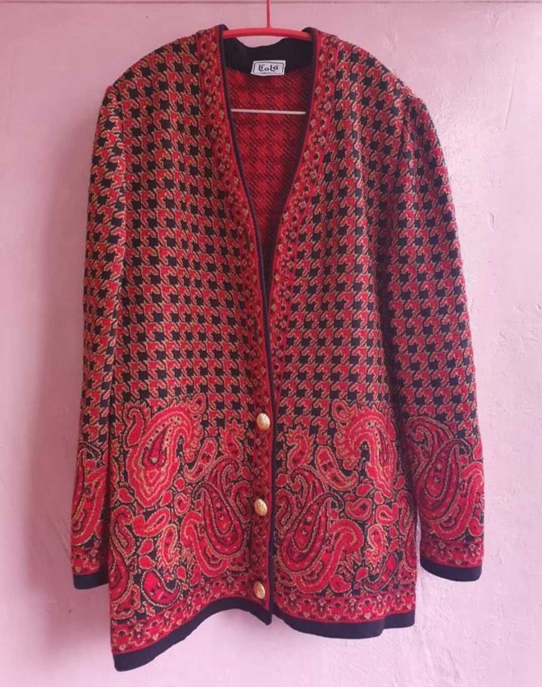 Красный с золотом пиджак блейзер,  винтаж, Италия, LioLa
