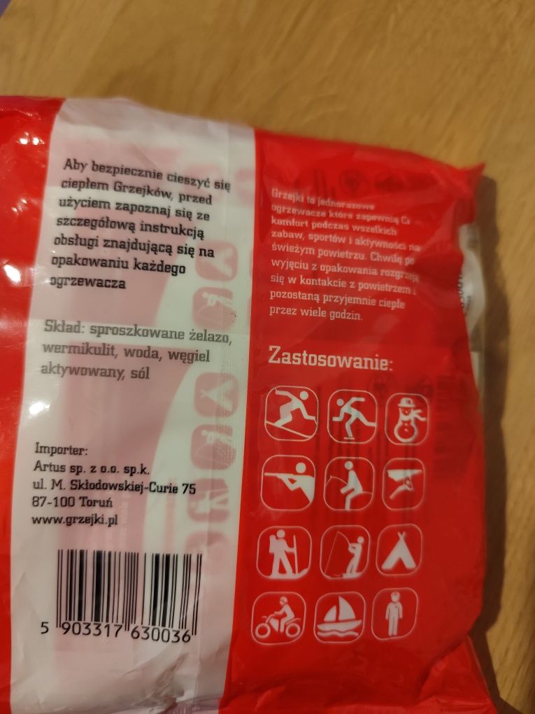 Grzejki, jednorazowe ogrzewacze do stóp 10 par 20 sztuk