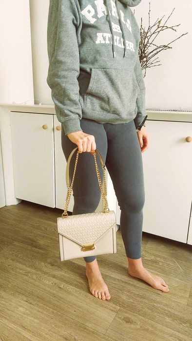 Torba listonoszka beżowa Michael Kors Whitney Light Sand jak nowa!