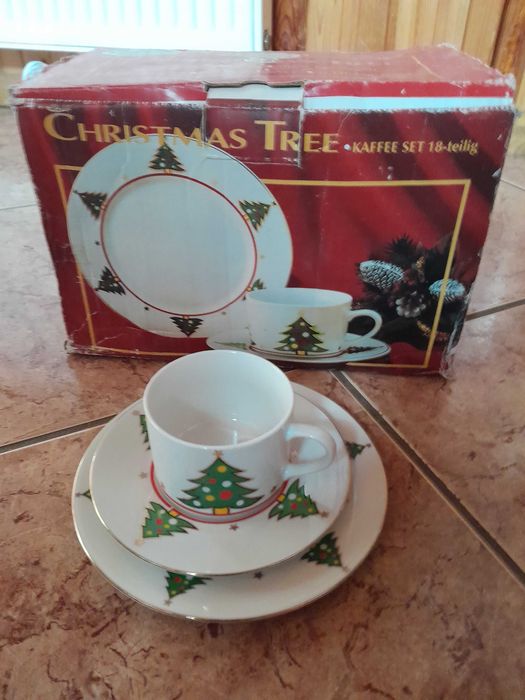 Zestaw do kawy nowy świąteczny Christmas Tree 18 sztuk