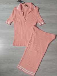 Nowy komplet zestaw spódnica bluzka prążek S/M/L