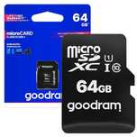 Karta pamięci micro SD GOODRAM 64GB UHS-I + adapter SD do telefonu