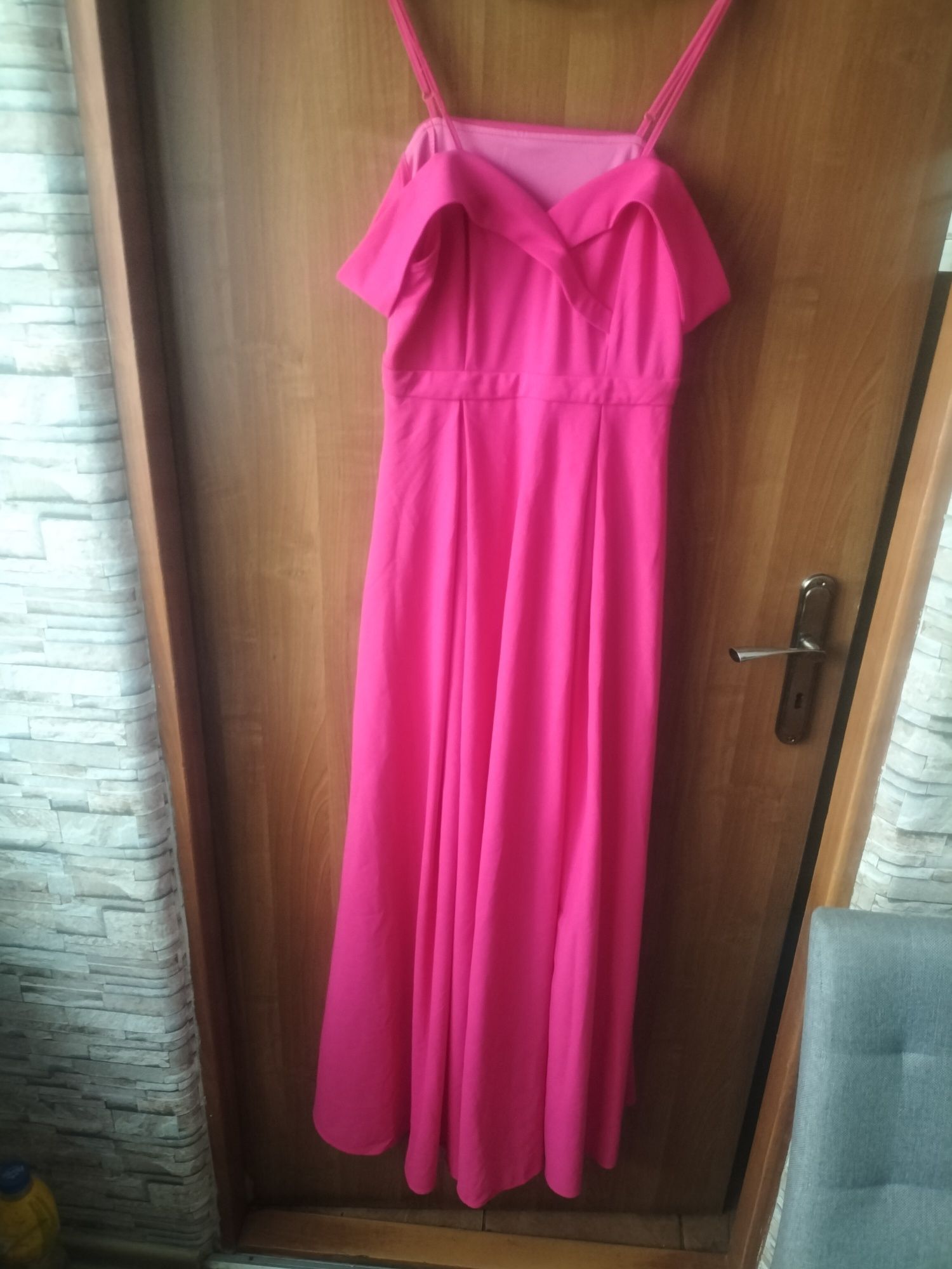 Różowa długa sukienka studniówka/wesele (M)