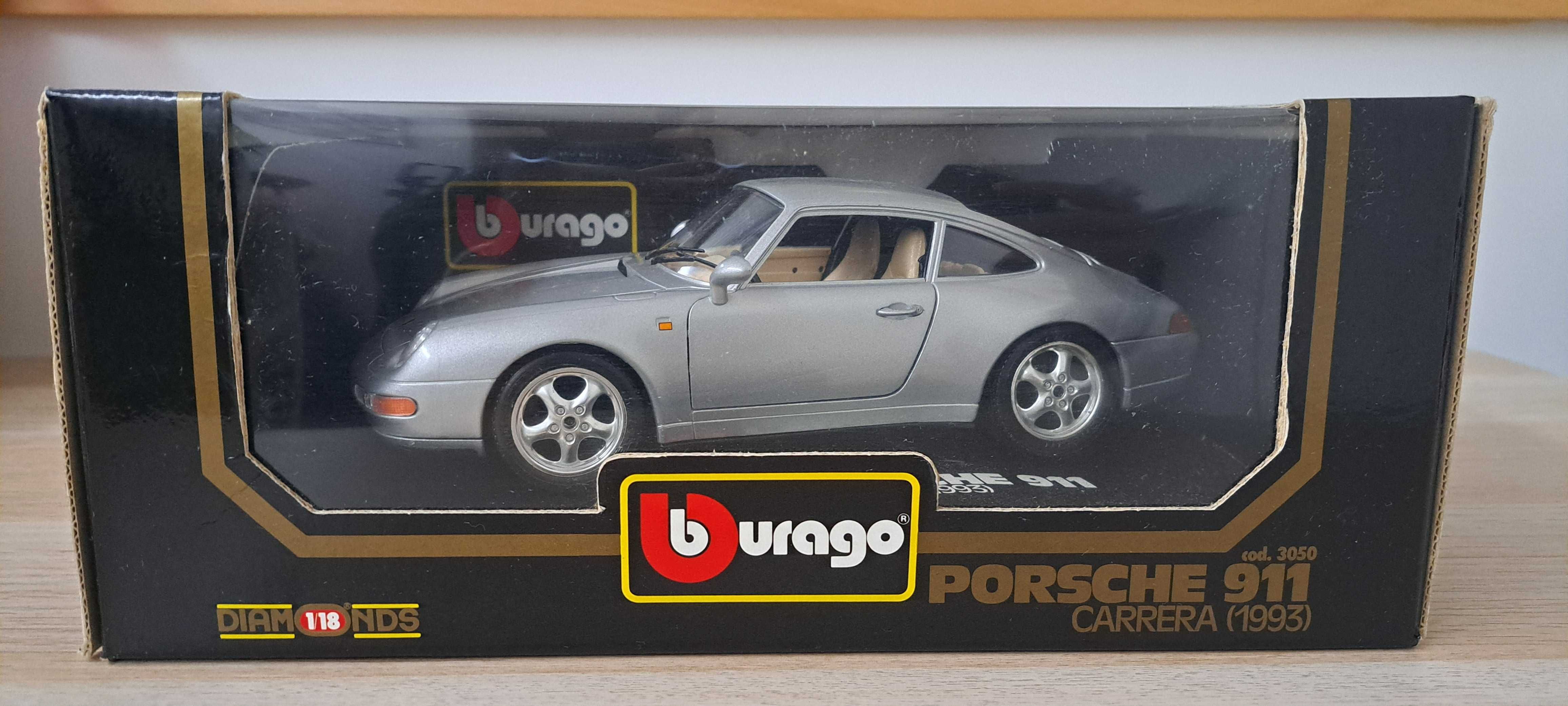 BBURAGO - Porsche 911 Carrera (1993) CINZA 1/18 - DIECAST