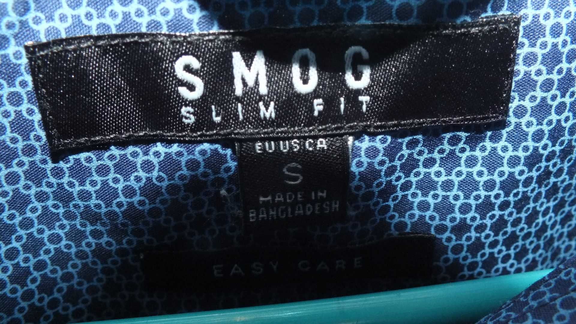 Koszula typu Slim granatowa z wzorem