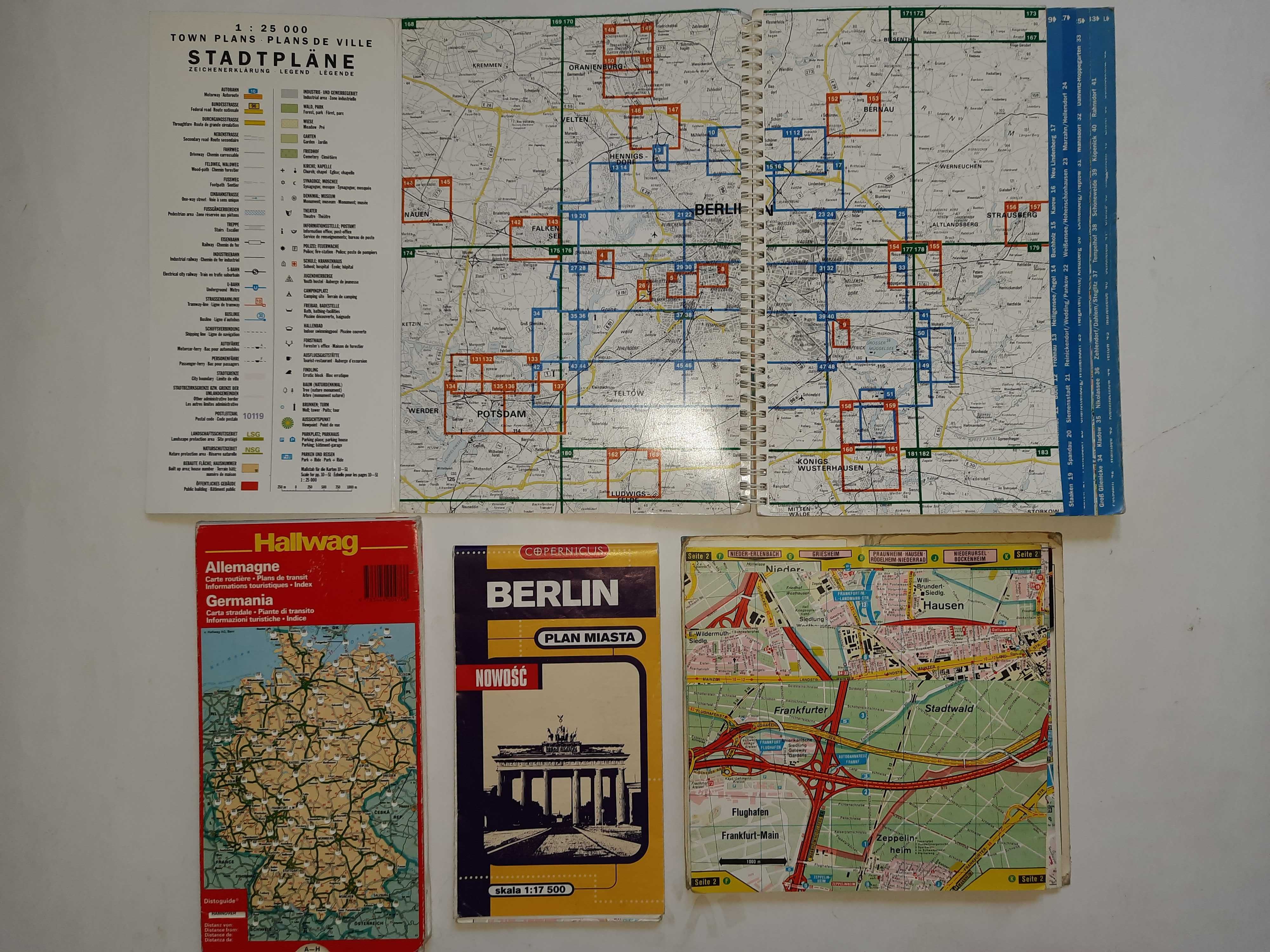 Atlas Berlin&Potsdam, plan Berlina,Frankfurtu mapa samochodowa Niemiec