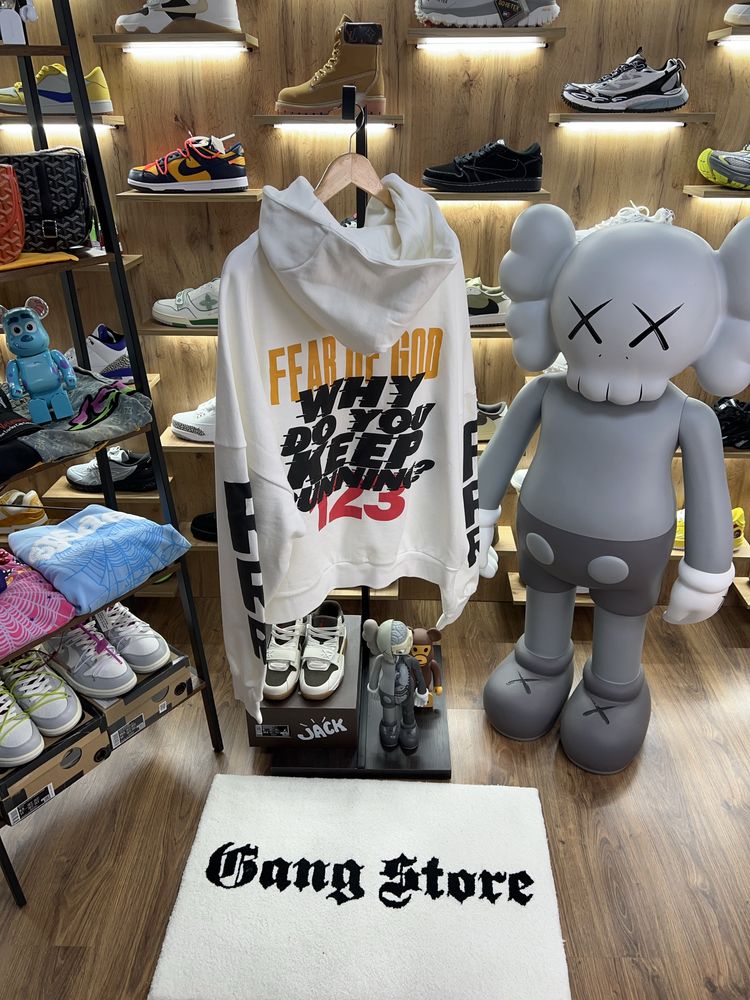 Худі Fear OF God x RRR123 Stop Running White