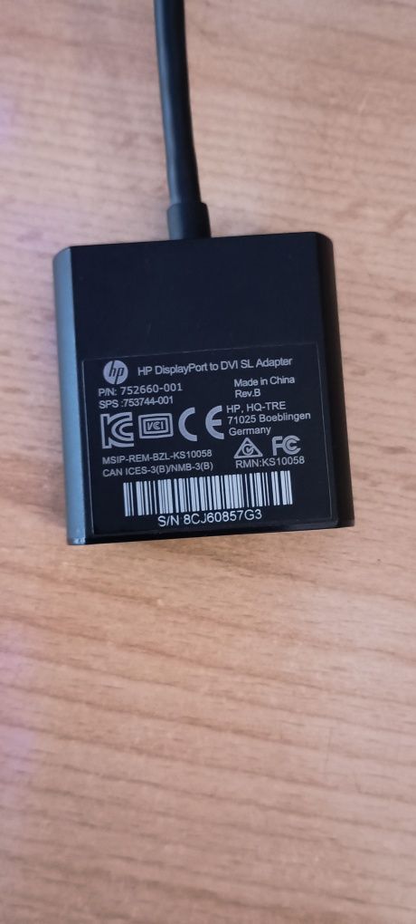 Adaptador Hp Displayport para DVI SL