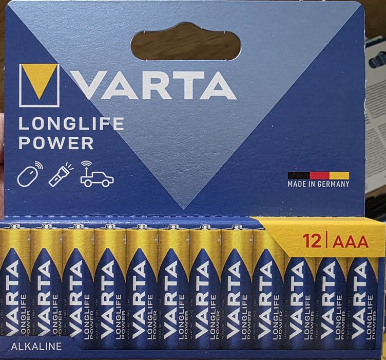 Батарейки Varta longlife power.  1 шт.18грн. 216грн упаковка.