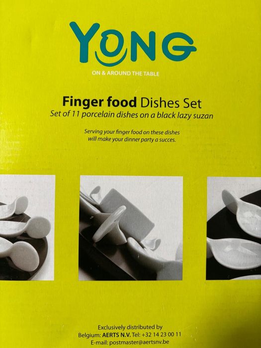 Yong Belgia obrotowy talerzy drewniany z 10 porcelanowymi łyżkami