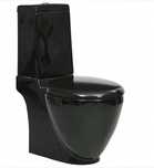WC ceramiczna toaleta oktągła do łazienka czarny ,odpływ od dołu