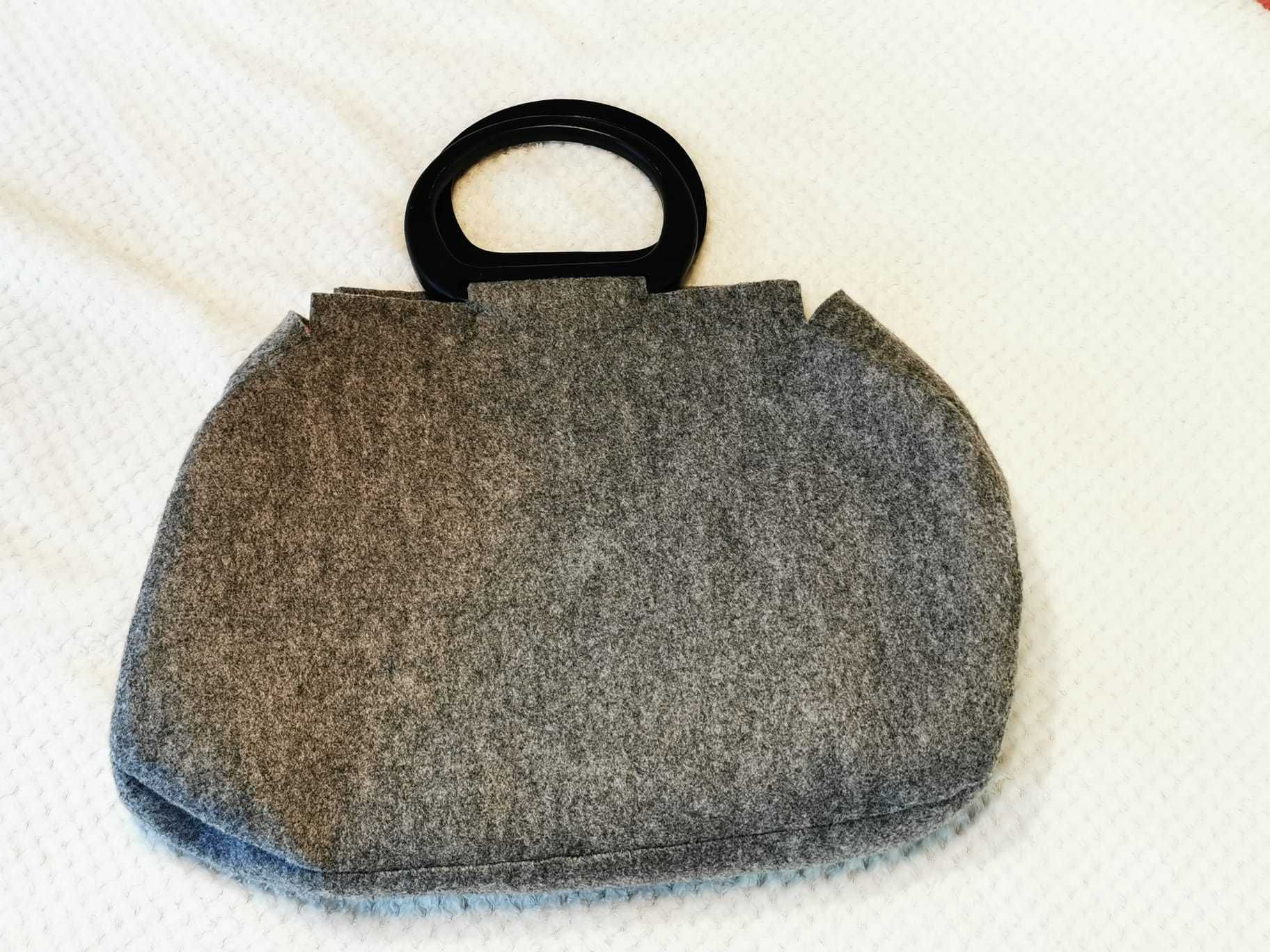 Torebka filc szara handmade