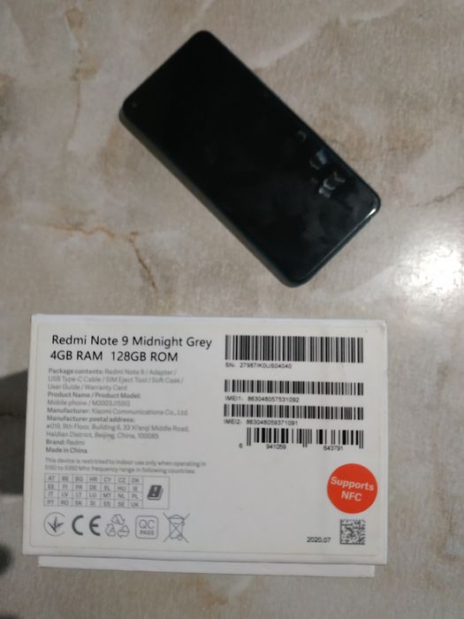 Телефон Xiaomi redmi note 9 4/128