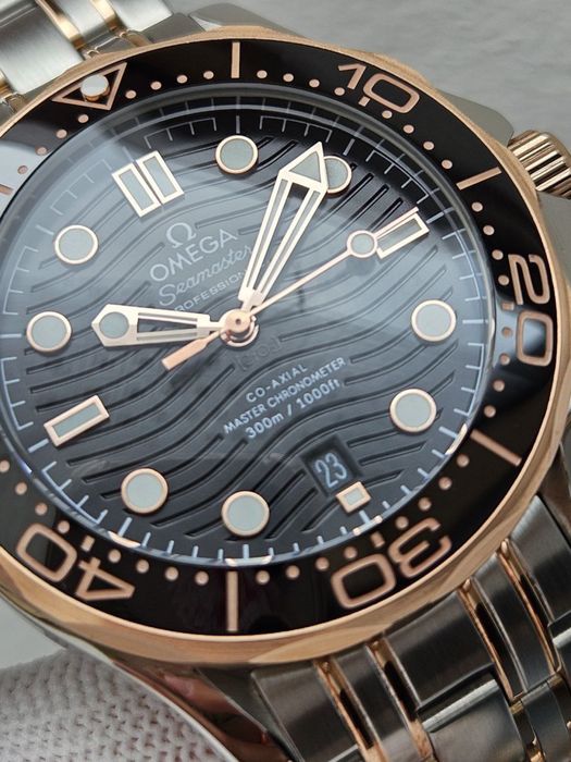 Эксклюзив! Швейцарские часы Omega Seamaster Gold-Black 300. ТОП модель