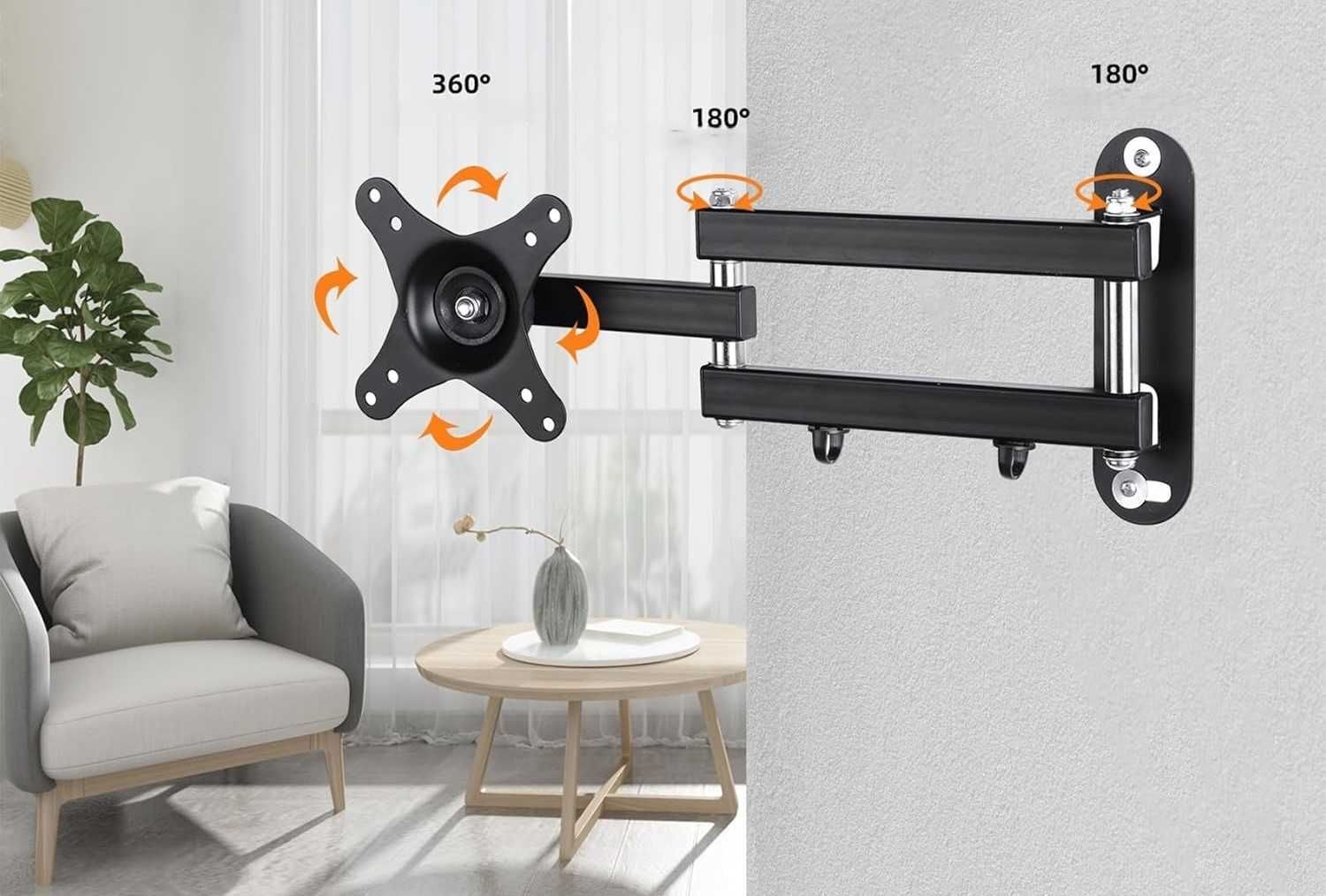 Suptek MA2720-2 Uchwyt Ścienny do TV 15-32" Obrotowy i Pochylany 2 szt