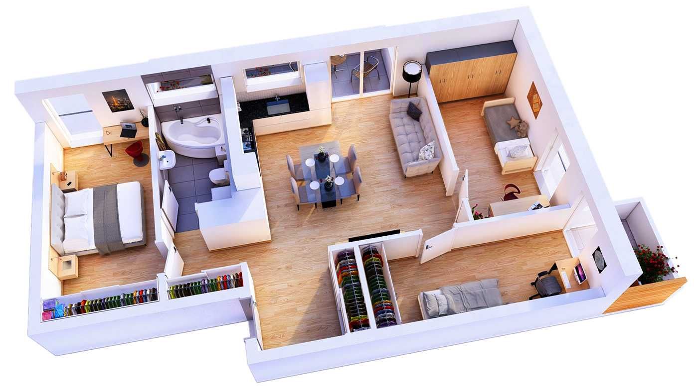 Wizualizacje architektoniczne wewnętrzne zewnętrzne animacje rzuty 3D