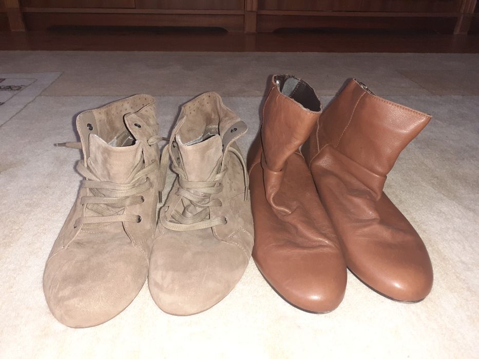 Чобітки шкіряні 2 пари 400 42 розмір сапоги женские