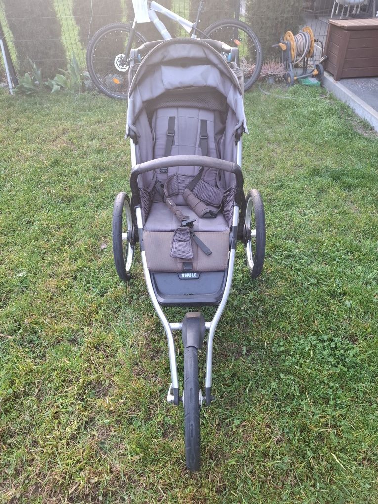 Wózek biegowy-Thule Glide 2+Pałąk+Oryginalna folia przeciwdeszczowa