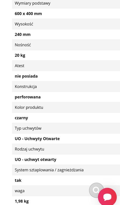 Skrzynki plastikowe holenderki na warzywa  owoce transport 60x40x24