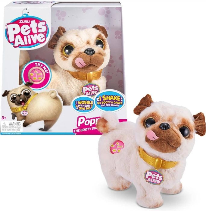 Інтерактивне плюшеве цуценя Zuru Pets Alive Mops Poppy танцюючий