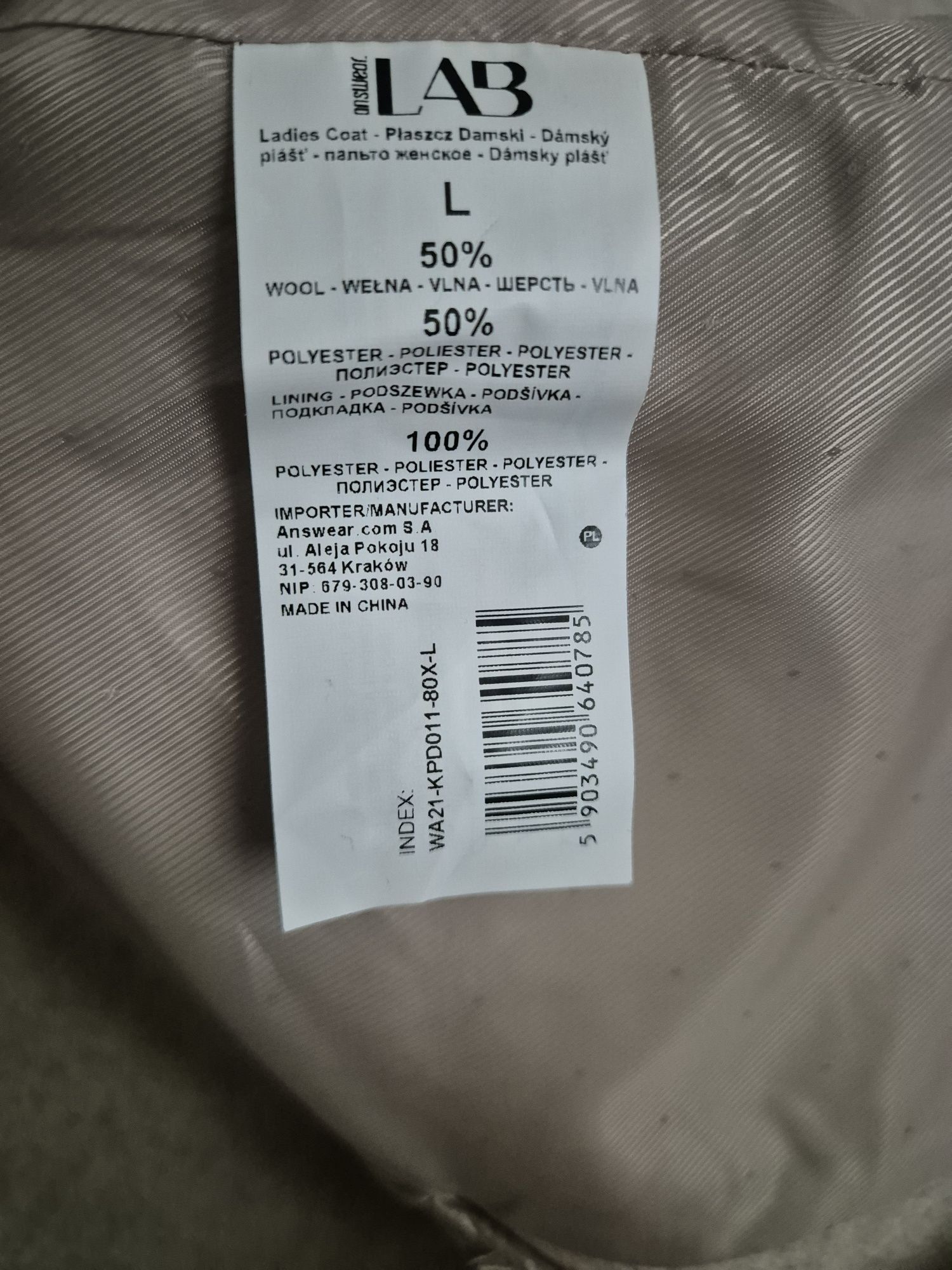 Płaszcz Answear LAB wełniany