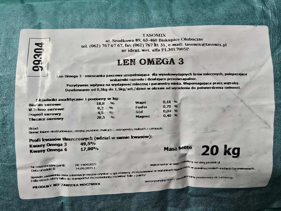 Len Omega 3 - mieszanka paszowa uzupełniająca