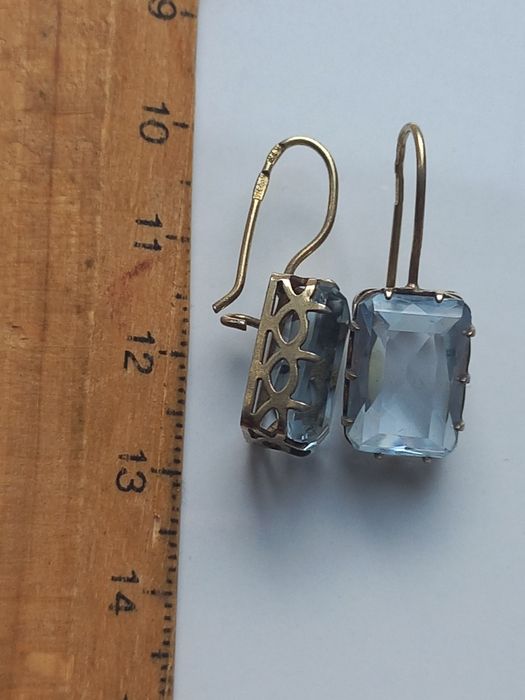 Серьги серебро 875проба звезда