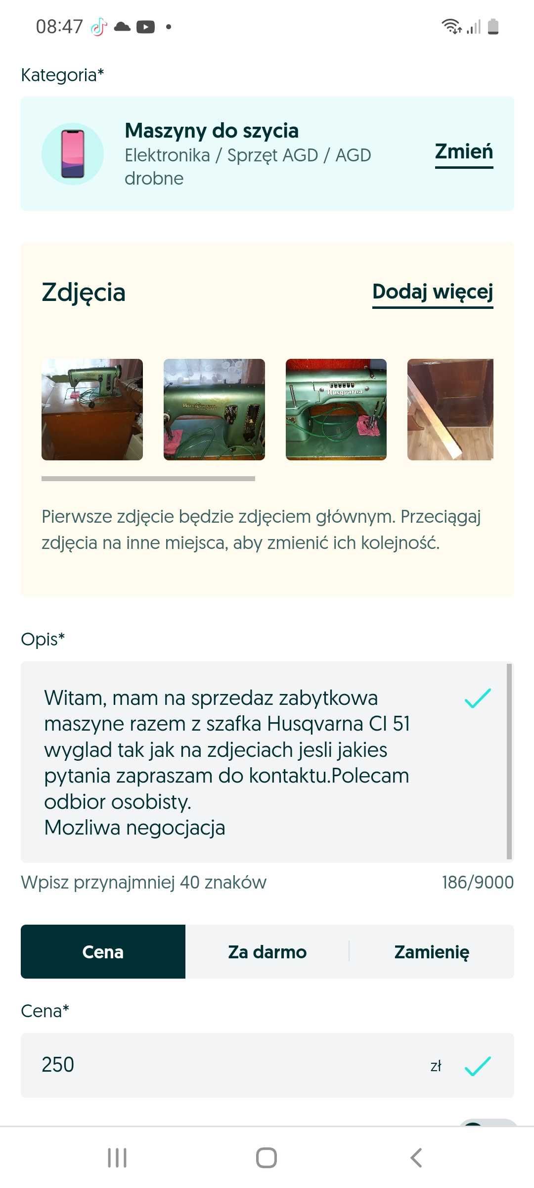 Maszyna do szycia z szafką Husqvarna