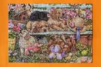 Puzzle WhSmith Sleppy Puppies 500 el kompl psy kwiaty