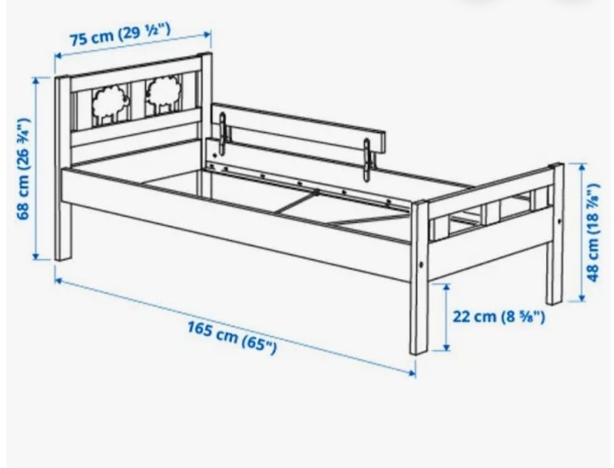 Cama de solteiro 165 x 75