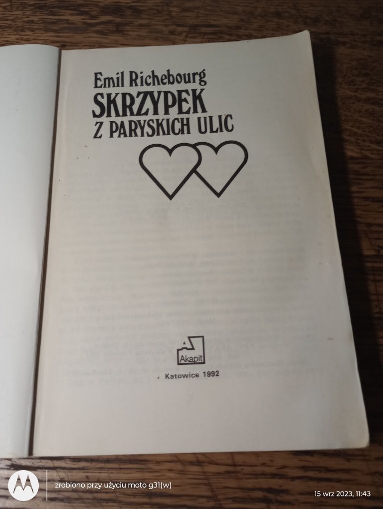 Skrzypek z paryskich ulic. Emil Richebourg.