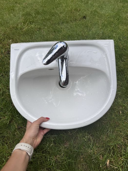 Miska WC z deska - 2 sztuki, umywalka z bateria 2 sztuki