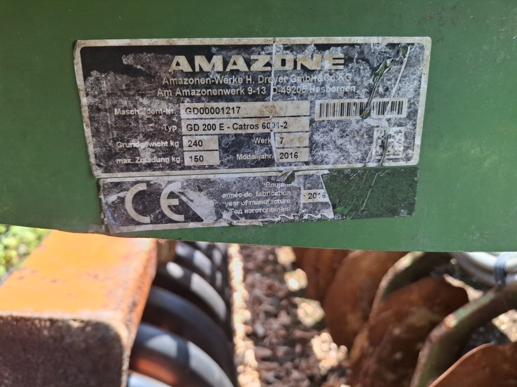 Amazone Cartos 6 m brona talerzowa aplikator siewnik poplonów