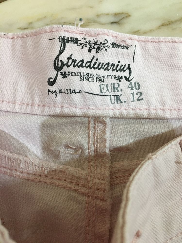 Calças senhora/menina sarja cor-de-rosa claras tamanho 40 Stradivarius