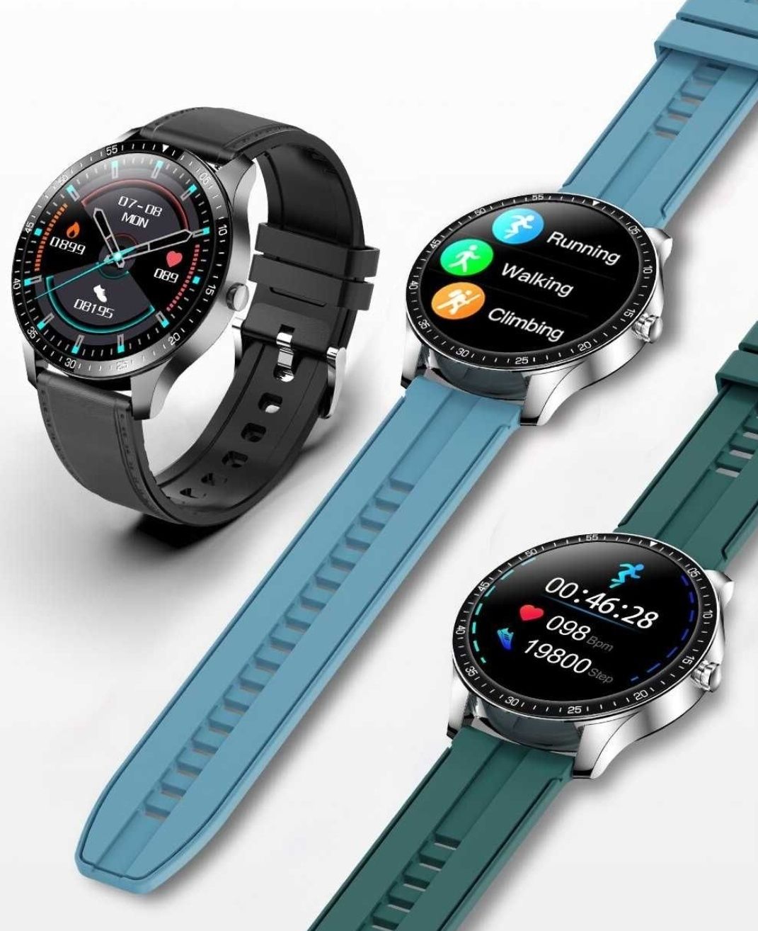 Smartwatch męski przypomnienia o połączeniach i sms,kroki kalorie ciśn