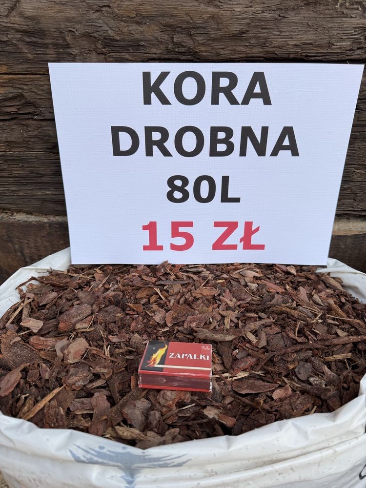 Kora sosnowa 80 l Trzy Frakcje Drobna Średnia Gruba .Transport