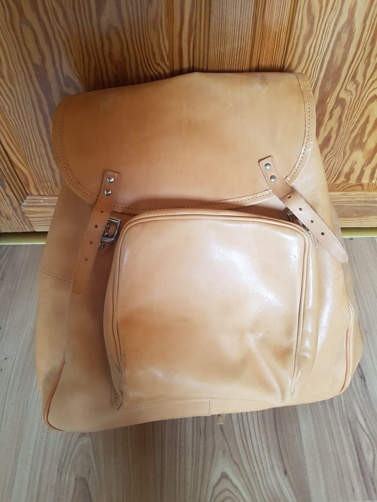Plecak skórzany szwedzki vintage ze stelażem