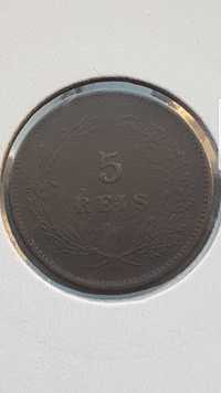 Moeda 5 Reis Bronze Monarquia D.Carlos I 1900 (MBC)