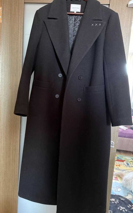 Пальто ONE by ONE з пальтової тканини з утеплювачем L розмір