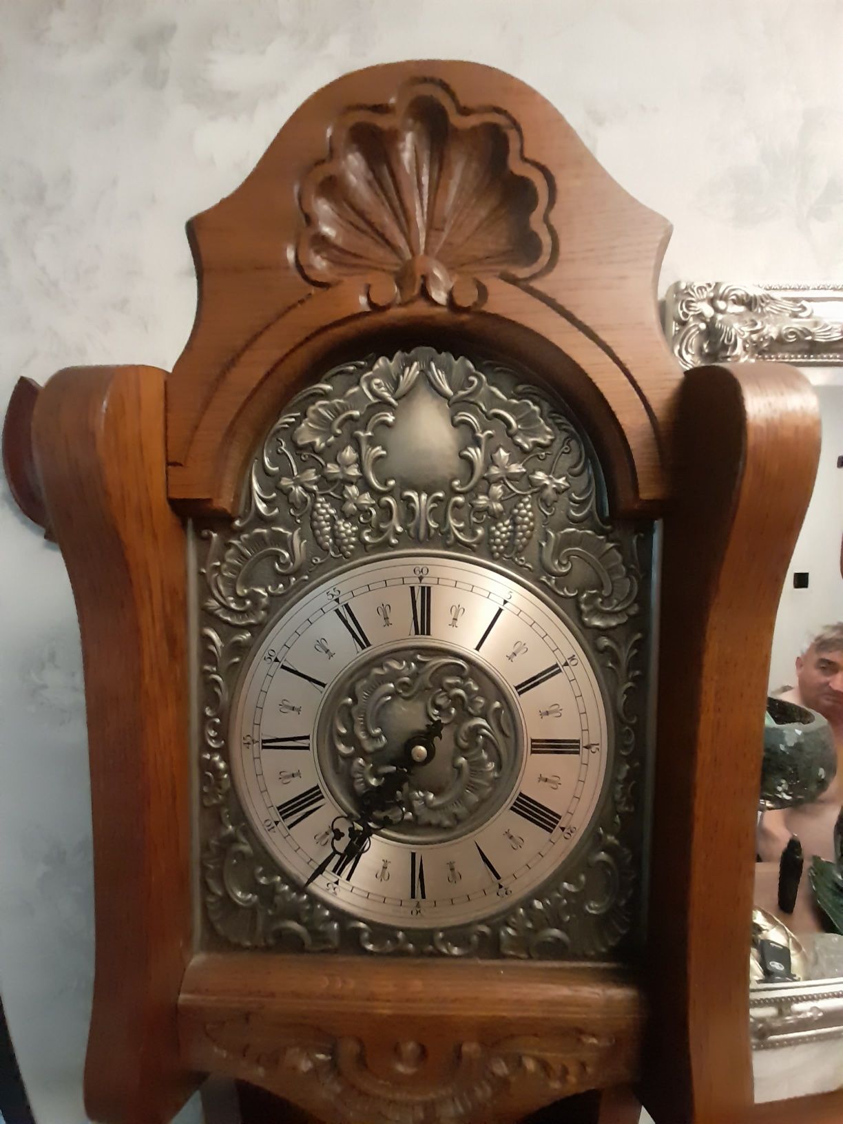 Zegar stojący drewno antyk
