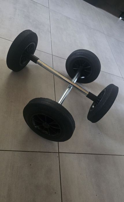 Kółka fi 200 do kosza na śmieci 120 l z ośką w komplecie