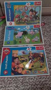 3x puzzle Psi Patrol Peppa Strażak Sam