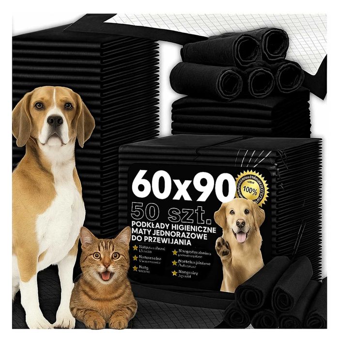 Podkłady chłonne do sikania 60x90 50szt dla psa kota psów kotów duże