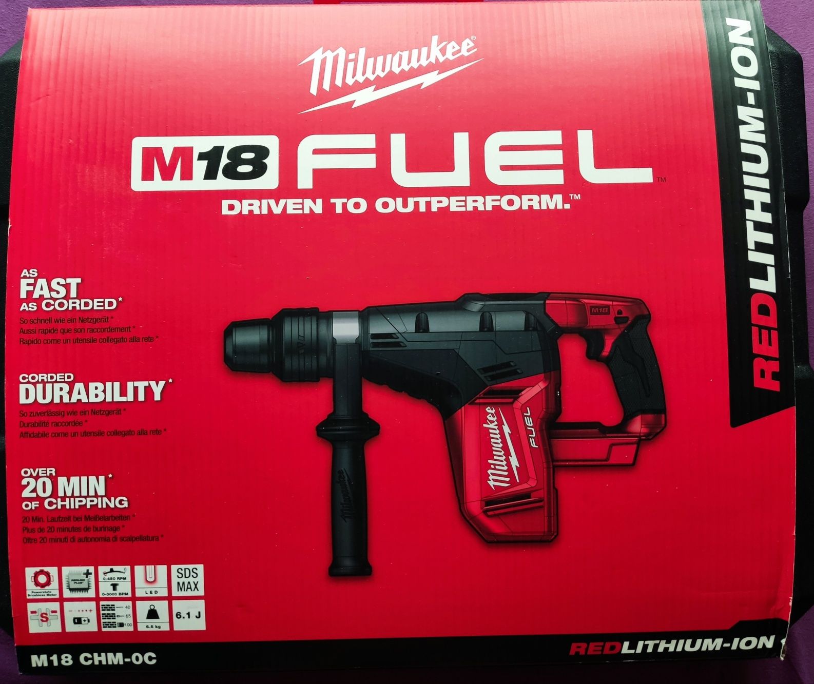 Młot udarowy wiertarka SDS-MAX Milwaukee CHM-0C. FV23%
