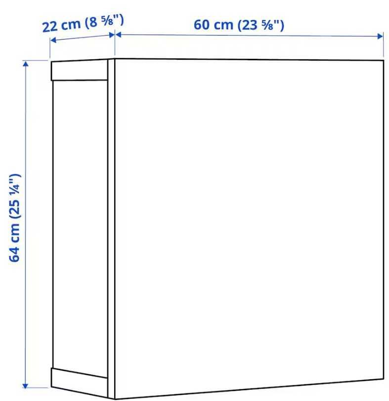 Szafeka ścienna, czarny/Selsviken czarny, 60x22x64 cm - BESTÅ - IKEA